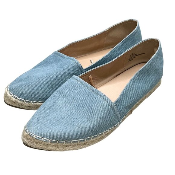 ESPRIT Wyoming Light Blue Chambray Denim Espadrilles Slip-On Shoes Jute Sole 9.5 - Picture 4 of 12